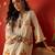 White orange printed pure cotton a-line kurta set