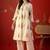 White orange printed pure cotton a-line kurta set