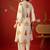 White orange printed pure cotton a-line kurta set
