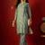 Blue floral printed pure cotton straight kurta set