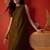 Brown embroidered pure cotton straight co-ord set