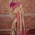 Beige silk blend saree with intricate zari & meenakari weaving