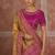 Mustard yellow silk blend saree with intricate zari & meenakari weaving
