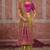Parrot green silk blend saree with intricate zari & meenakari weaving