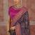 Navy blue silk blend saree with intricate zari & meenakari weaving