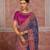 Royal blue silk blend saree with intricate zari & meenakari weaving