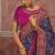 Royal blue silk blend saree with intricate zari & meenakari weaving