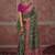 Bottle green silk blend saree with intricate zari & meenakari weaving