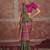 Bottle green silk blend saree with intricate zari & meenakari weaving