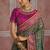 Bottle green silk blend saree with intricate zari & meenakari weaving