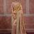 Golden & pink embroidered silk blend saree