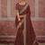 Maroon embroidered silk blend saree
