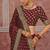 Maroon embroidered silk blend saree