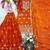 orange color embroidery sequin work silk blend kurti sharara set