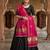 Pink rayon embroidepink dupatta | navratri garba & dandiya festive wear