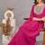 Women rani  yoke embroidered short kurti with flared palazzo co-ord set