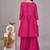 Women rani  yoke embroidered short kurti with flared palazzo co-ord set