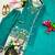 teal green color embroidery sequin work silk blend kurti palazzo set