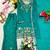 teal green color embroidery sequin work silk blend kurti palazzo set