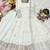 white color embroidery sequin work silk blend gown set