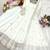 white color embroidery sequin work silk blend gown set
