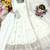 white color embroidery sequin work silk blend gown set