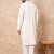 Men white viscose rayon solid embroidered straight kurta