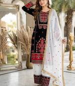 Black Embroidery And sequin Work Silk Blend Salwar Suit