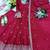 maroon color embroidery sequin work silk blend gown set