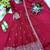 maroon color embroidery sequin work silk blend gown set