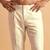 Men cream modal relaxed straight fit regular trousers