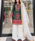 Green Embroidery And sequin Work Silk Blend Salwar Suit