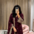 wine color embroidery sequin work georgette gown set