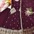 wine color embroidery sequin work georgette gown set