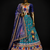 teal floral print dola silk blend patola navratri lehenga choli 