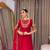 red color embroidery sequin work georgette gown set