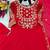 red color embroidery sequin work georgette gown set