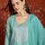  sea green mull chanderi embroidered kurti pant set