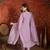 Elegant lavender mull chanderi embroidered kurti pant set