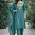 Women ethnic motifs regular thread work kurta with trousers & with dupatta