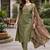 Women floral embroidered regular thread work kurta with trousers & with dupatta