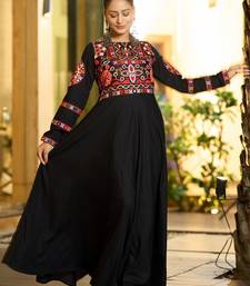 Ethnic motifs embroidered thread work thread work empire anarkali kurti