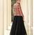 Geometric embellished thread work thread work pleated anarkali kurti