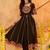 Ethnic motifs embroidered boat neck thread work pure cotton thread work pleated anarkali kurti