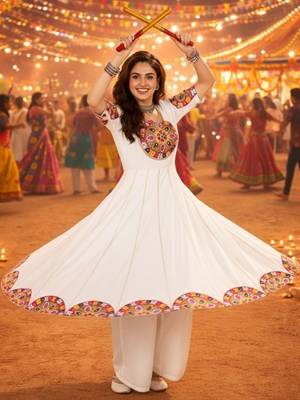 Ethnic motifs embellished thread work pure cotton thread work angrakha anarkali kurti 5