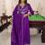 Ethnic motifs embroidered pure silk thread work angrakha anarkali kurta set
