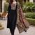 Women ethnic motifs embroidered regular thread work kurta with trousers & with dupatta