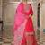 Floral embroidered straight kurta skirt with dupatta