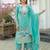 Sky Blue Embroidery And sequin Work Silk Blend Salwar Suit