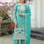 Sky Blue Embroidery And sequin Work Silk Blend Salwar Suit